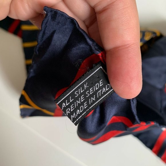 Daniel La Foret 100% Silk Scarf Neck Purse Hair Square Multicolor Hand Rolled - Picture 5 of 7